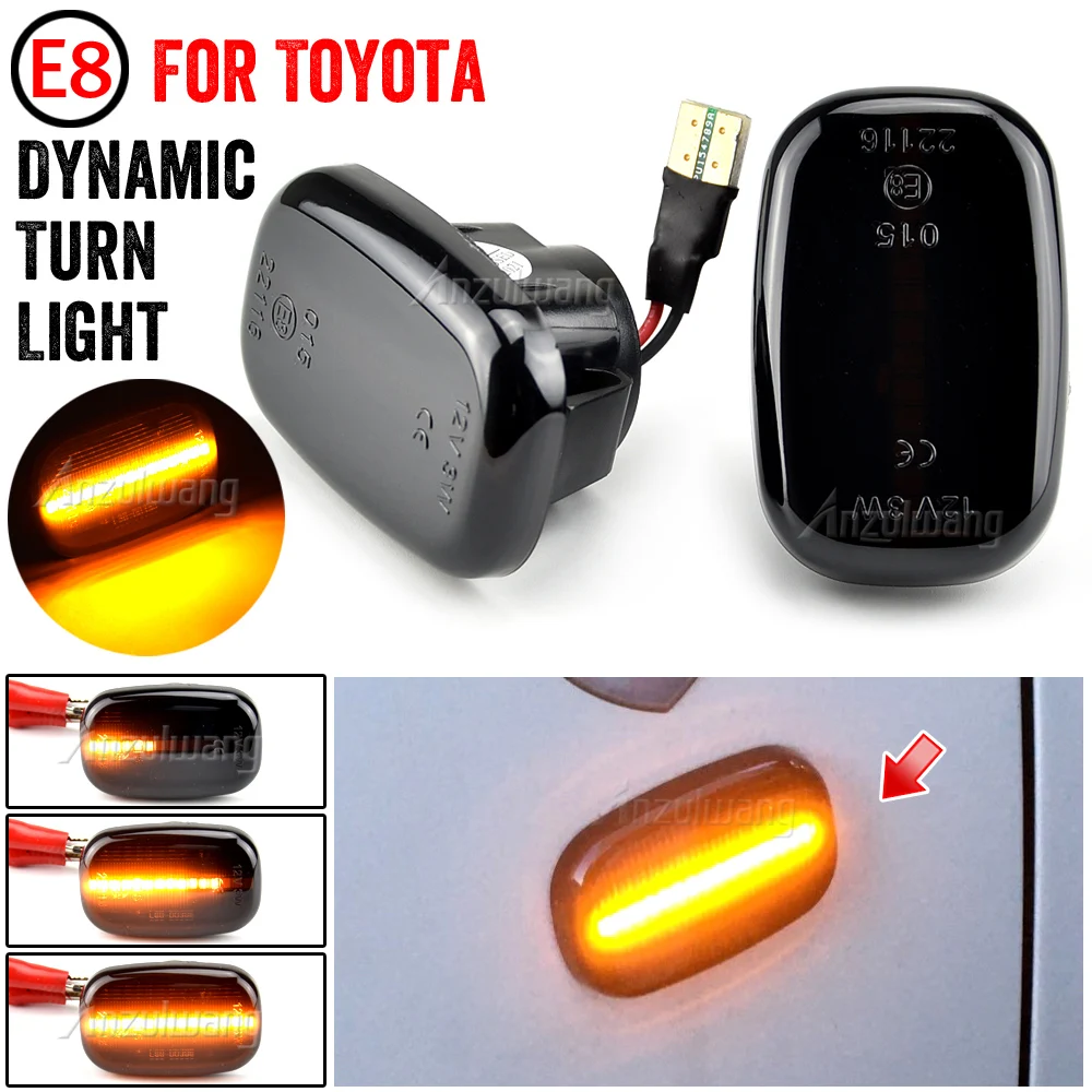 LED Dynamic Side Marker Turn Signal Lights For Toyota Celica T20 23 Corolla Caldina Avensis Starlet Prius Fielder Verso Runx MR2