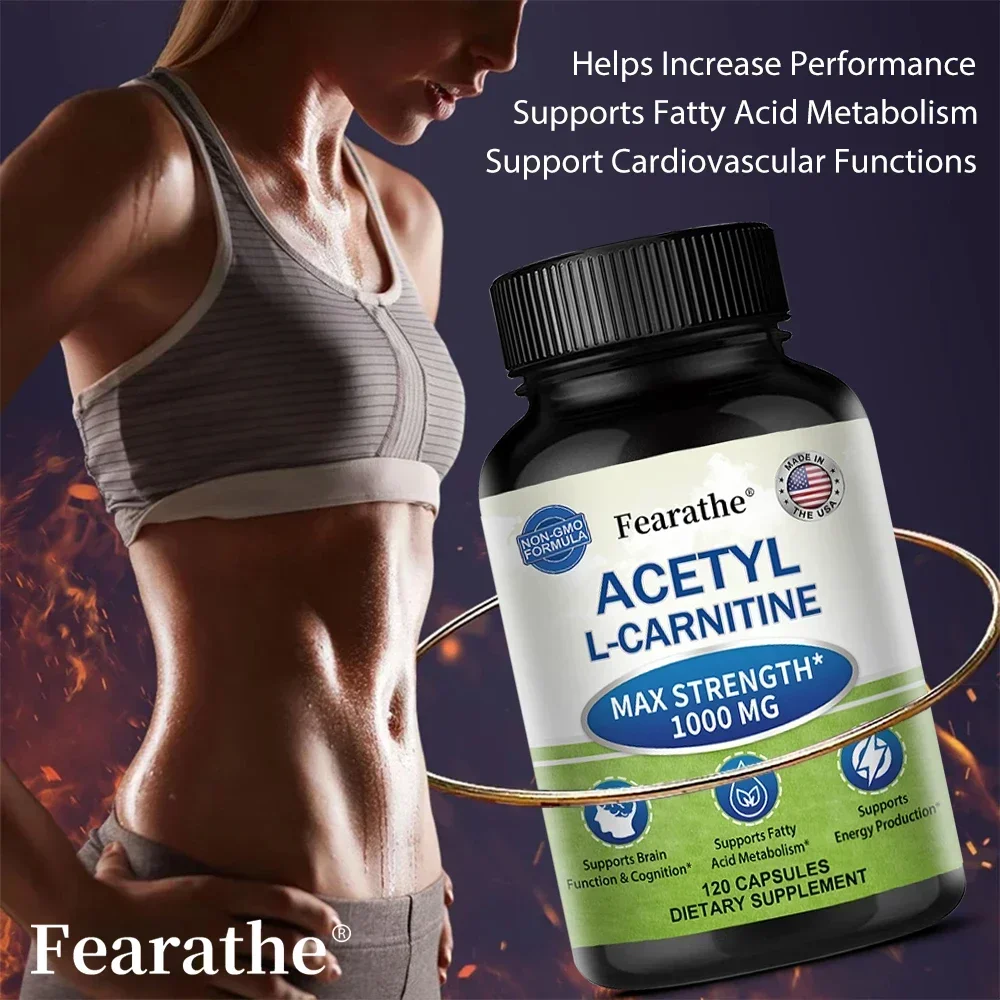 Acetyl L-Carnitine 1,000 Mg High Potency - Energy Production, Sports Nutrition, Memory/Concentration - Vegetarian Capsules