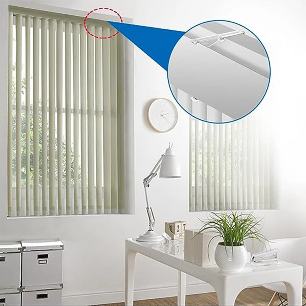 4pcs Curtain Positioning Valance Clips for Blinds Transparent Plastic Blind Clips Replacement Sturdy Lightweight Vertical