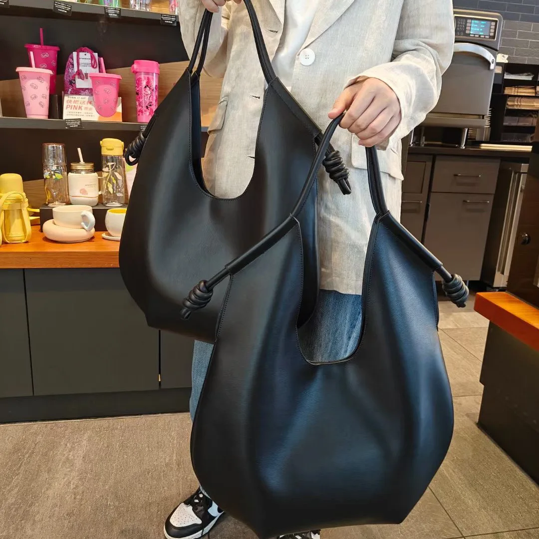 2023 Trendy Women's Genuine Leather Large Bags Designer Brand Ladies Luxury Cowhide Retro Shopping Bag Large Capacity Tote Purse