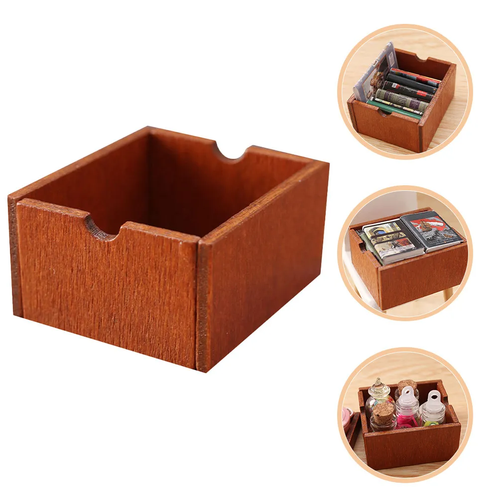 

6Pcs Rustic Wooden Mini Baskets for Miniature Houses Small Storage Solutions Dollhouse Interior Decor Functional Craft