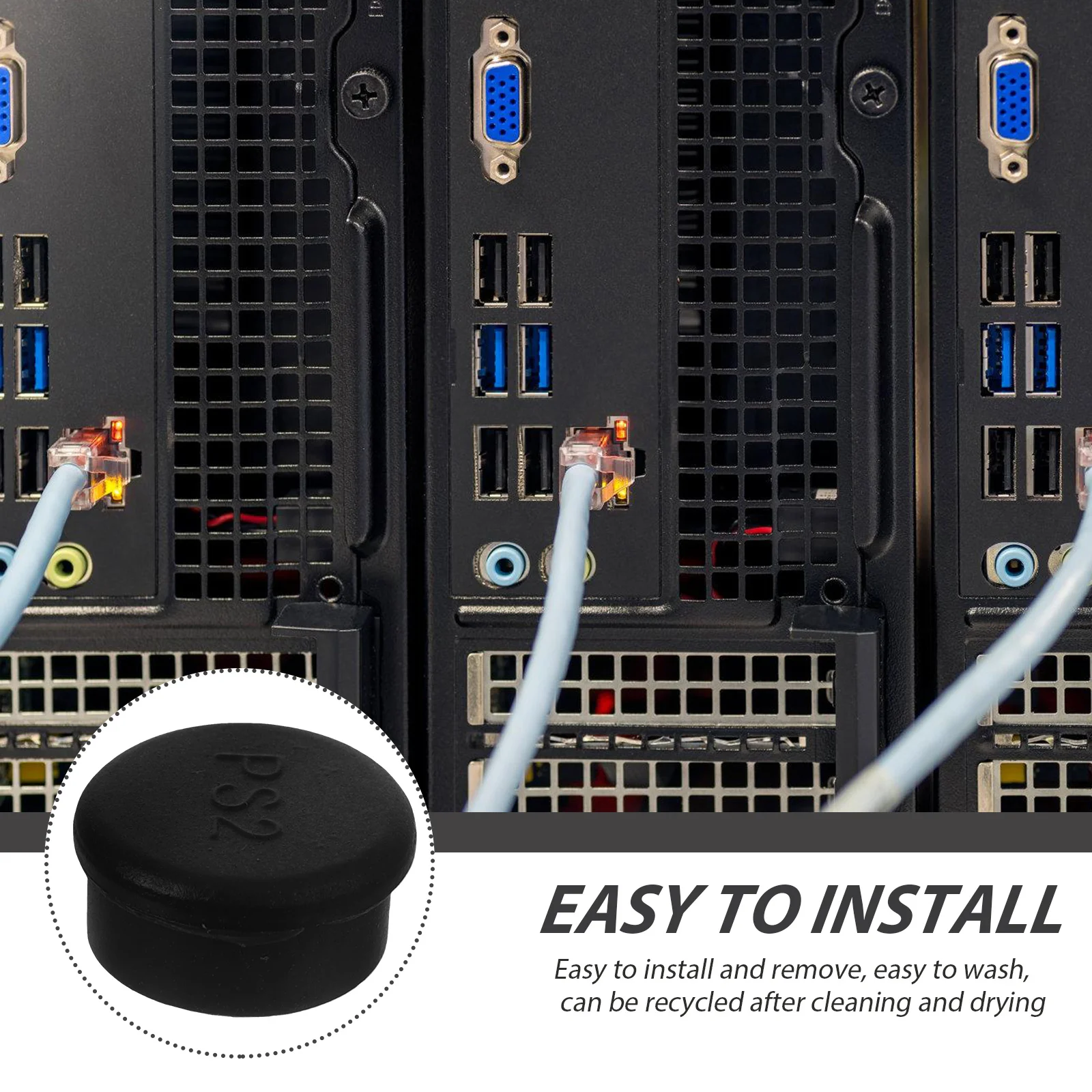 

24Pcs USB Dust Plug Protector Silicone Computer Motherboard Port Cover Anti Oxidation Easy Install Clean Recyclable