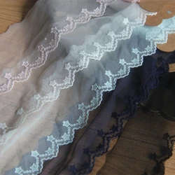 Cotton Star Embroidered Lace Fabric, Sewing Supplies, Ribbon Lace Trim, DIY Garment, Curtains Accessories, Colors, 6.5cm Width
