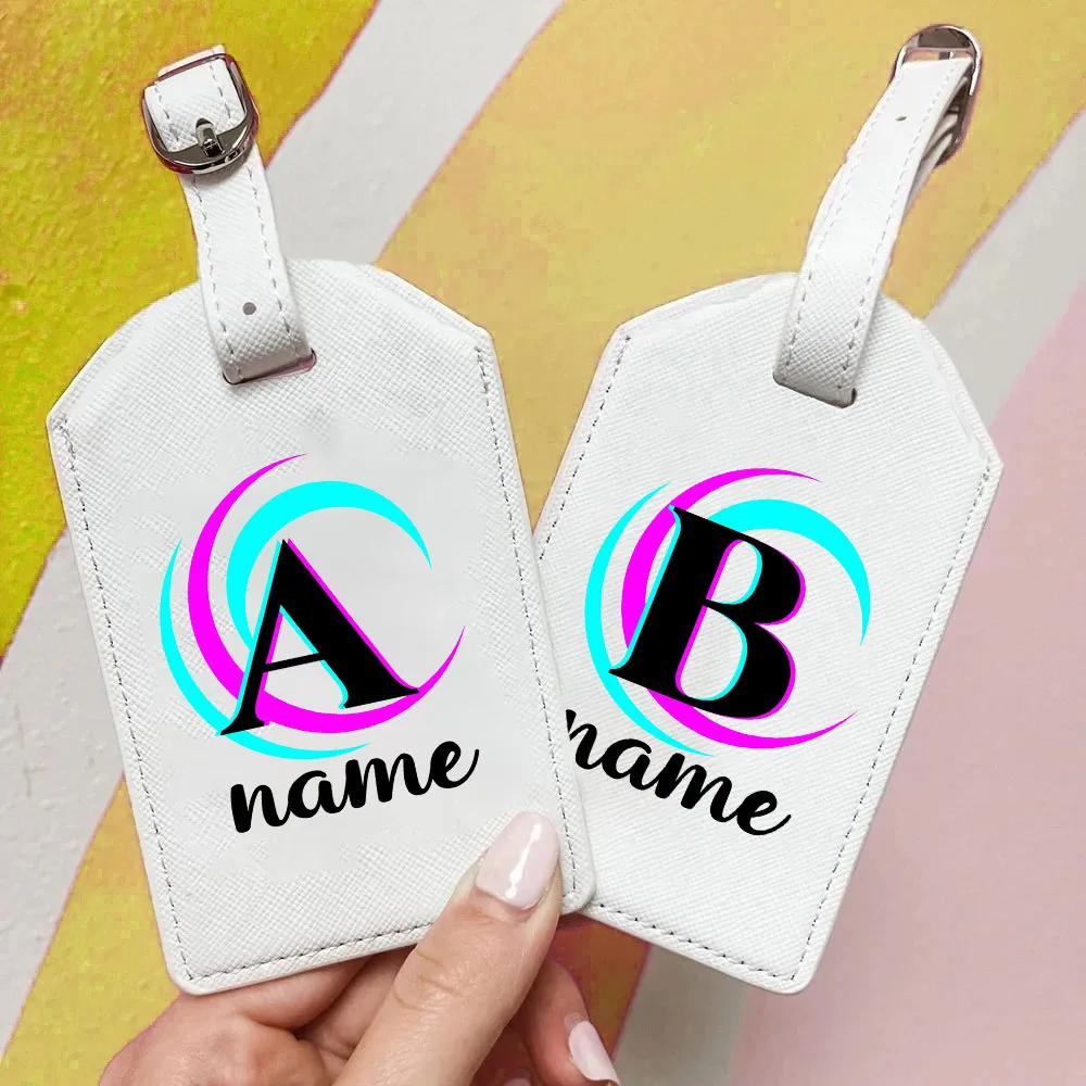 Personalised Cool Initial with Name Luggage Tag for Suitcase Baggage Handbag Tags Travel Bag Label Tag Best Custom Gift