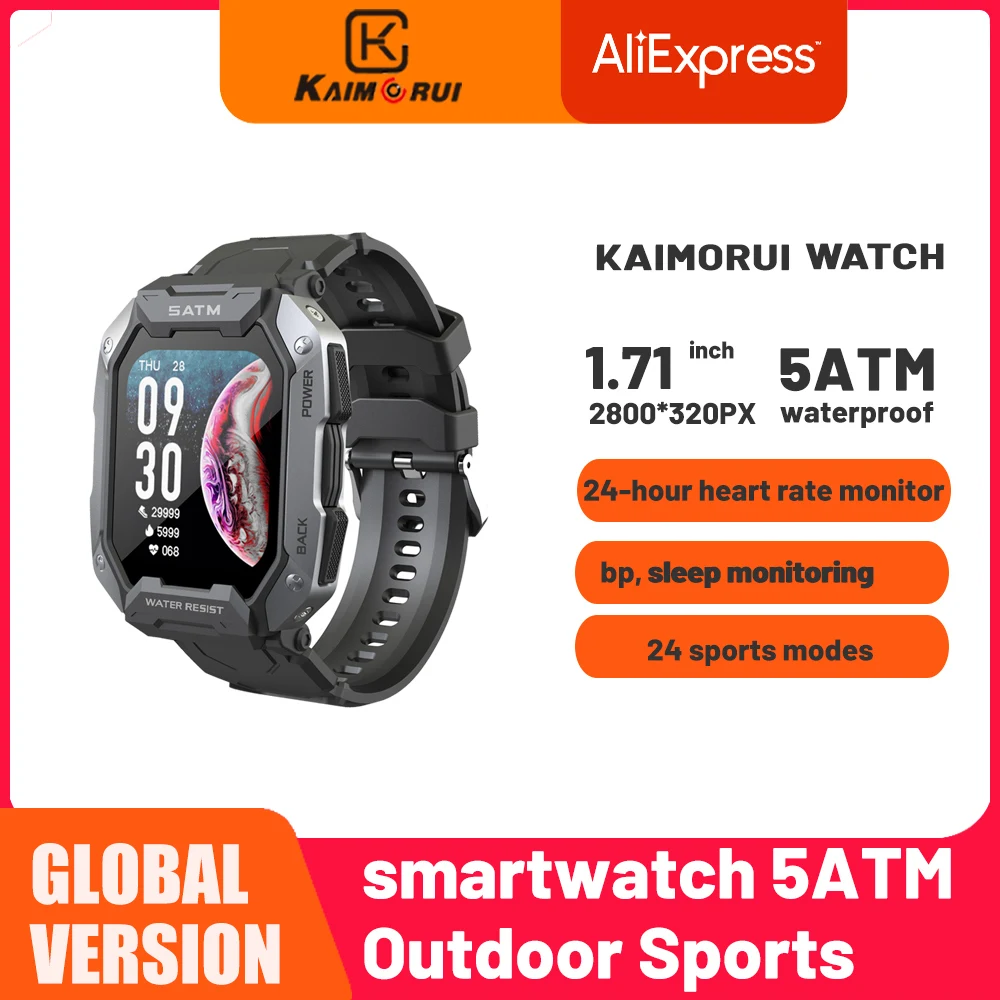 

KAIMORUI 2022 New Outdoor Sports Smart Watch Men IP68 5ATM Waterproof Fitness Tracker Health Monitor Smartwatch for IOS Android