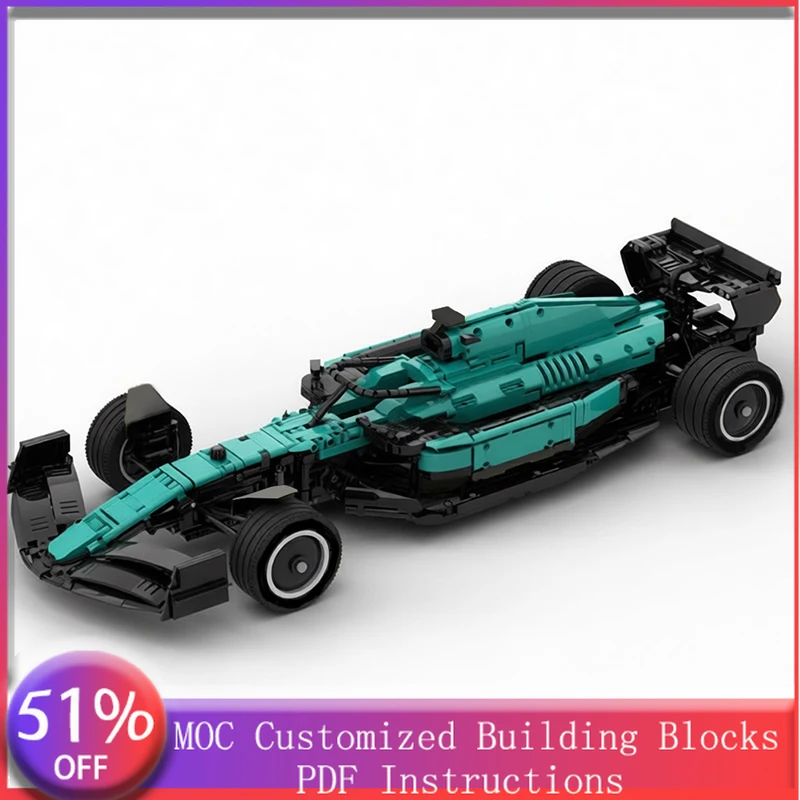 

2824 детали для сборки спортивного автомобиля. Шины и крылья гоночного автомобиля могут вращаться. Модульный конструктор MOC для самостоятельной сборки: подарок для мальчика на праздники