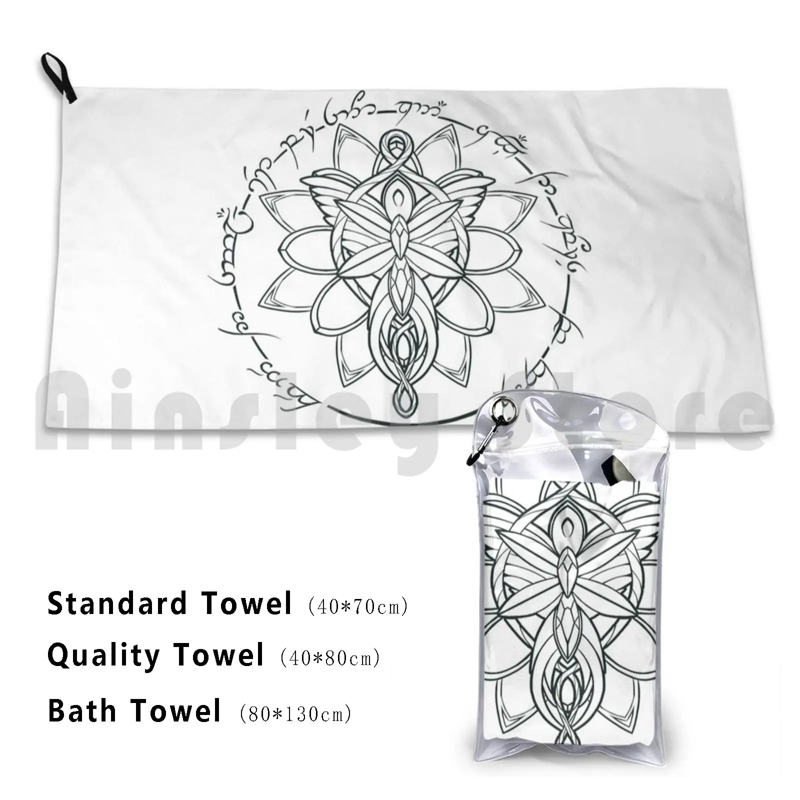 Minimalist Necklace Of Elves Custom Towel Bath Towel Middle Earth The The