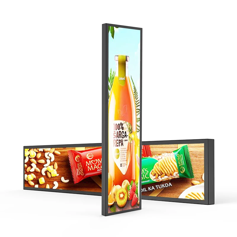 Wide Wall Mounted Stretched Bar Icd Display Digital Signage and Displays Advertising Display Player Kiosk For Indoor