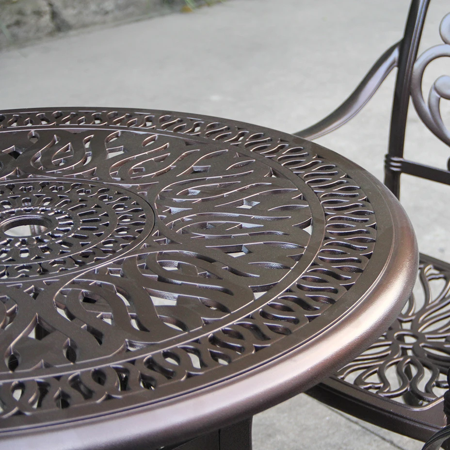 High Quality Outdoor Patio Cast Iron Garden Furniture Table and Chairs Sets Cast Aluminum Garden Furniture