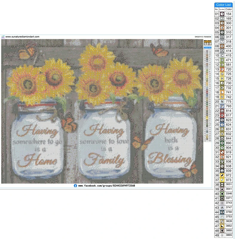 Sunature Diamond Painting Art Full Square Round Drills Sunflower Diamond Painting Kit