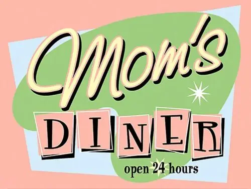 MOM'S DINER Retro Metal Tin Sign Poster Plaque Garage Wall Decor A4 tin sign