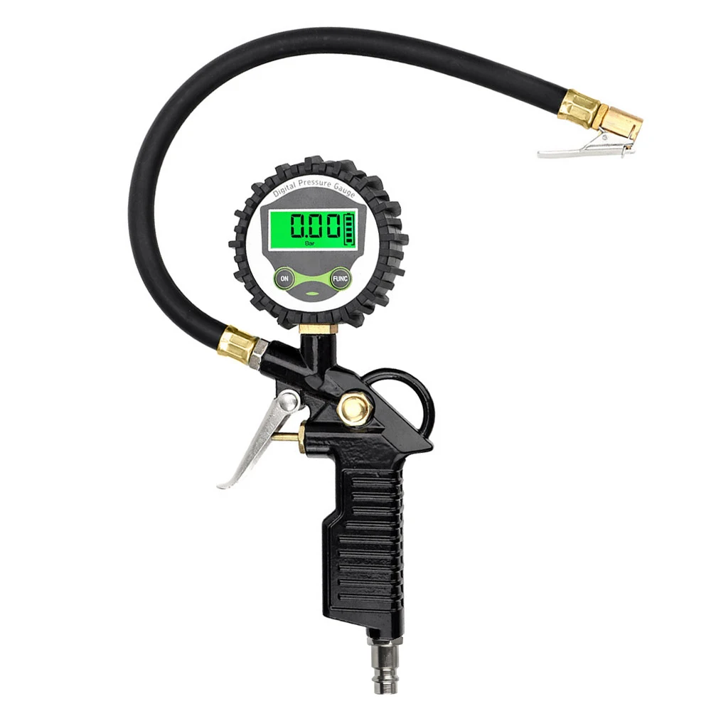 For Auto Car Bike Motor Digital LCD Display Car EU Tire Air Pressure Inflator Gauge LED Backlight Vehicle Tester