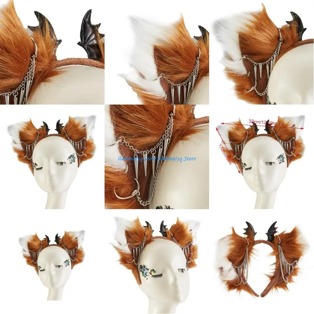 

573B Halloween Headband Ear Hair Hoop Party Headpiece Cosplay Costume Prop