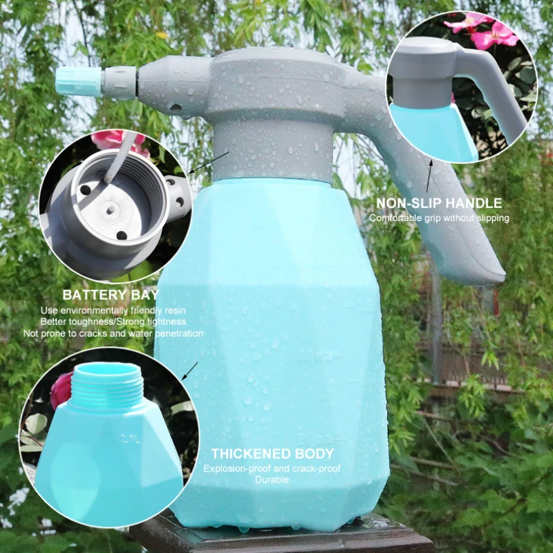 2L Electric Garden Sprayer Automatic Plant Watering Can Bottle Garden Sprayer Bottle Gardening Watering Can Adjustable Nozzle