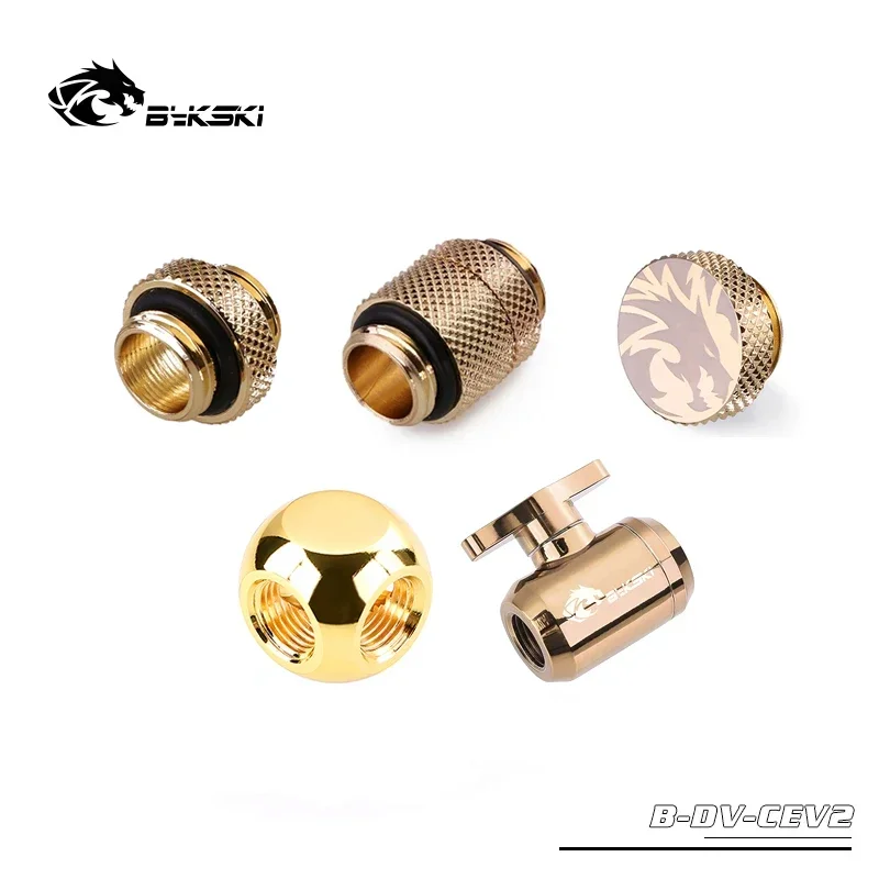 Bykski Water Valve Switch Kit Double Inner G1/4'' Thread Cooler System Connector / Switch + Plug + Male to Male Fitting