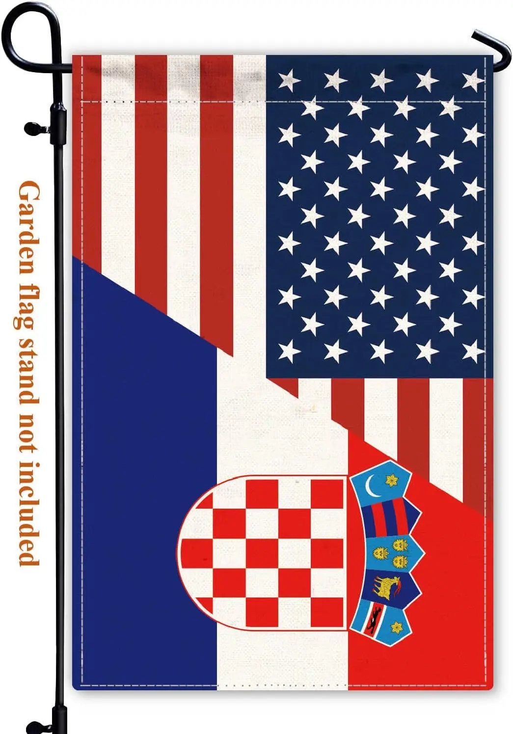 Croatia USA Friendship Garden Flag,12x18 in Heavy Duty Croatian American Outdoor Banner for Patio Yard with Double Side