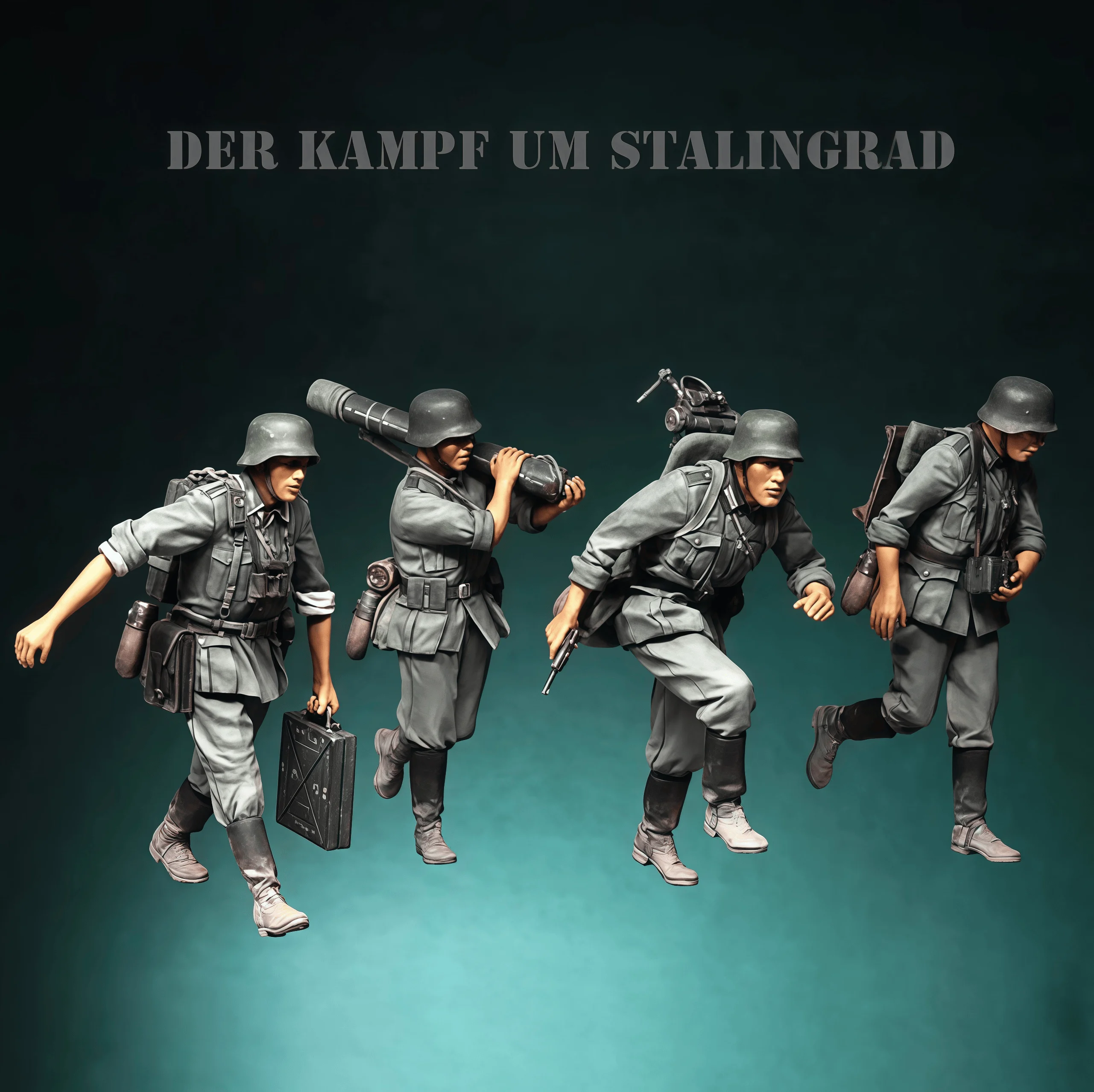 

1:35 Комплект для сборки литья из смолы GK, состоящий из 4 солдат времен Второй мировой войны, необходимо собранно без покраски