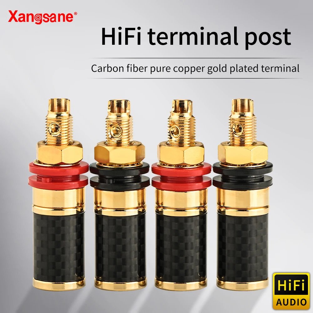 Pure copper gold-plated HIFi terminal block sound amplifier panel banana plug female base speaker cable socket