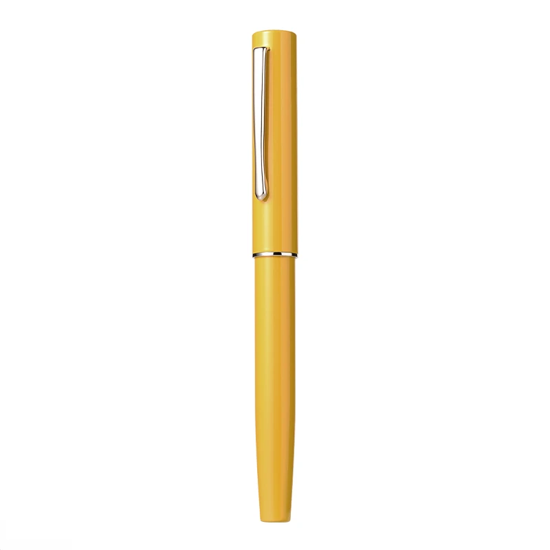 Hongdian Metal Fountain Pen Yellow Black Colors EF/F 0.38/0.5mm Nib Ink Pen School Supplies Stationery Office Gift Student