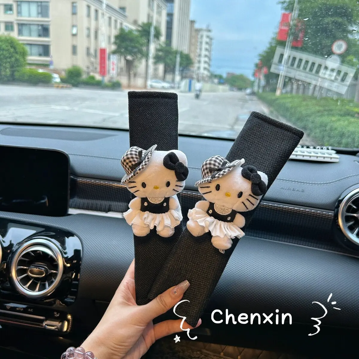 Hello Kitty Car Safety Belt Cover Adjustable Seat Belt Cover Shoulder Strap Cover Car Shoulder Protector Pad Auto Accessories
