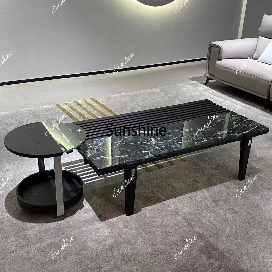 Pula green combination coffee table Italian minimalist ash wood marble coffee table