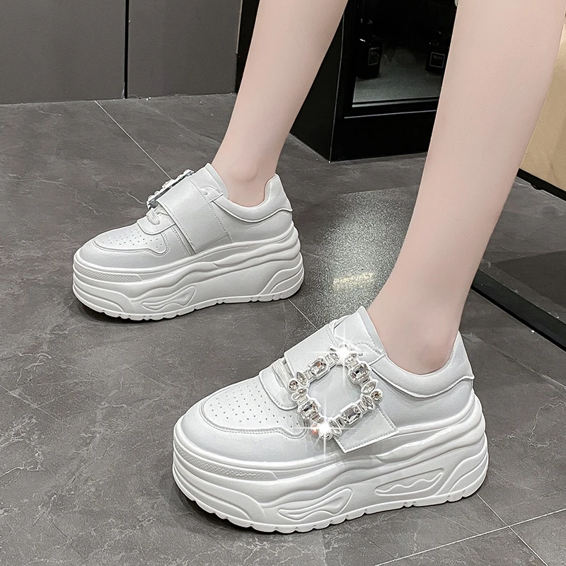 

Shoes Woman 2024 Autumn Casual Female Sneakers Buckle Clogs Platform New Fall Creepers Leisure Hook & Loop Women Shoes Autumn Bu