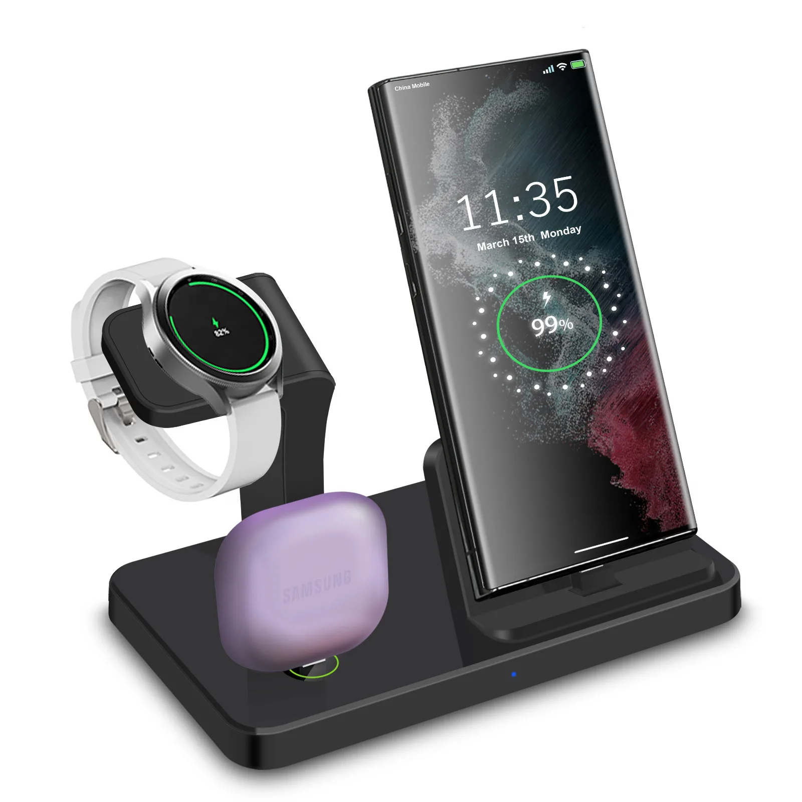 3 in 1 Wireless Charger For Samsung Galaxy Watch 6 5 Pro Fast Charging Station For Samsung S24 S23 S22 Chargers Stand