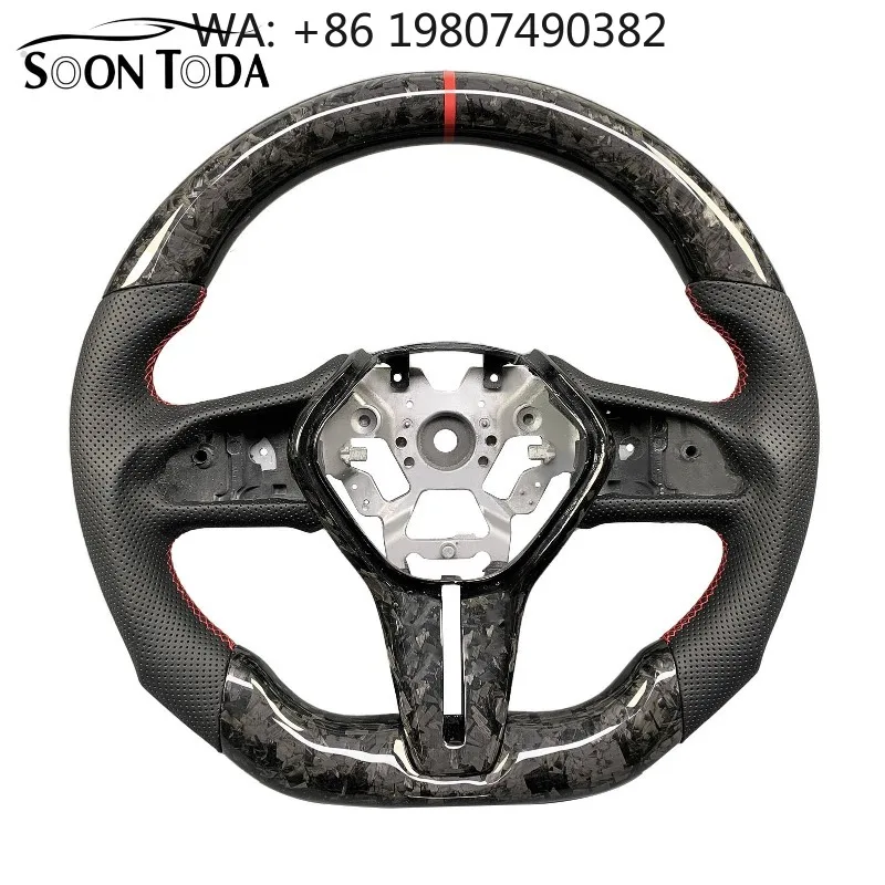 

High Bright LED Carbon Fiber Sport Steering Wheel, Custom Mod Parts Fit Modern Luxury Sport Sedan Aftermarket Vehicle Interior R