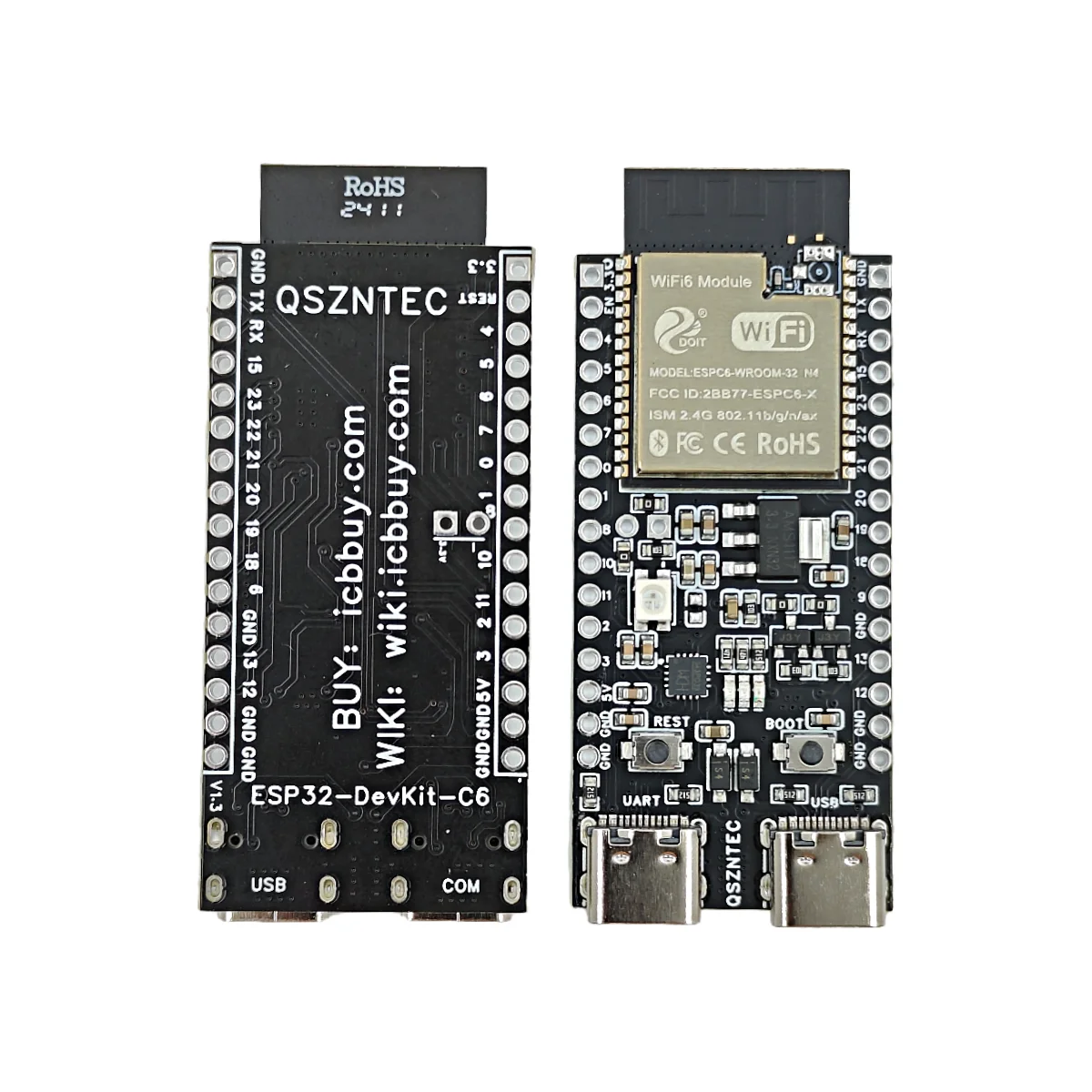 ESP32-C6-DevKitC-1 scheda di sviluppo ESP32-WROOM-32 scheda centrale N4 4MB Flash WIFI6 BLE Zigbee compatibile ESP32-WROOM modulo