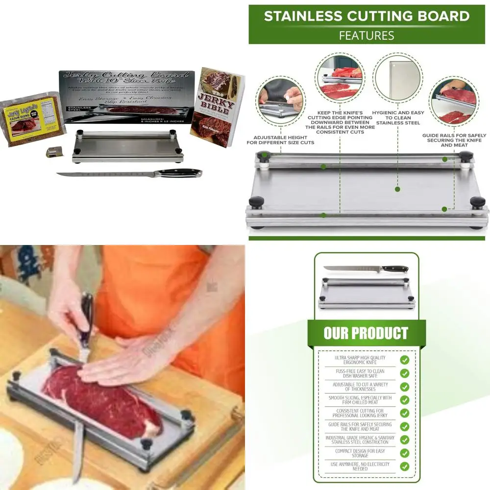 

Professional Grade Jerky Making Kit: Cutting Board, Slicing Knife, Carving Knife, 8oz Seasoning, and Complete Guide