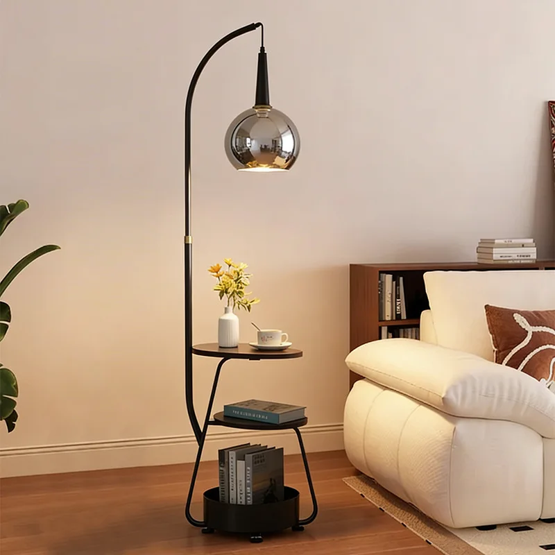 Light luxury floor lamp next to French integrated medieval desk lamp shelf living room sofa Italian several bedrooms bedside
