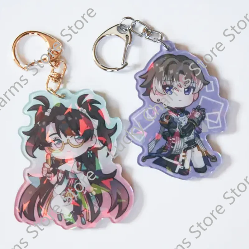 Holographic Cartoon Character Acrylic Keychain, Flash Effect Figure Pendant, Bag Charm Decor Gift