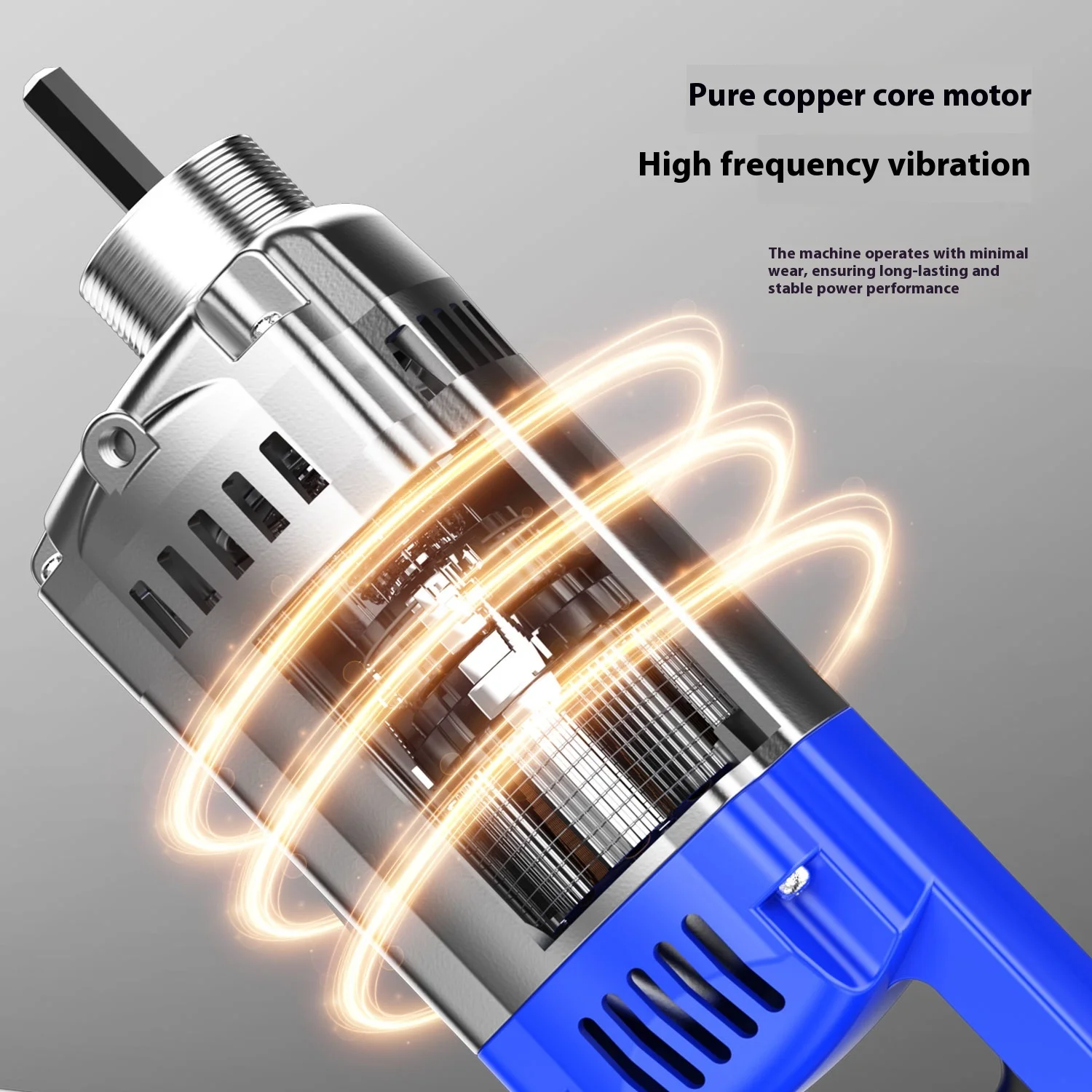 هزاز خرسانة أحادي الطور 220 فولت محمول باليد - هزاز بوكر أسمنتي صغير لموقع البناء، مجموعة أدوات محرك متينة #3