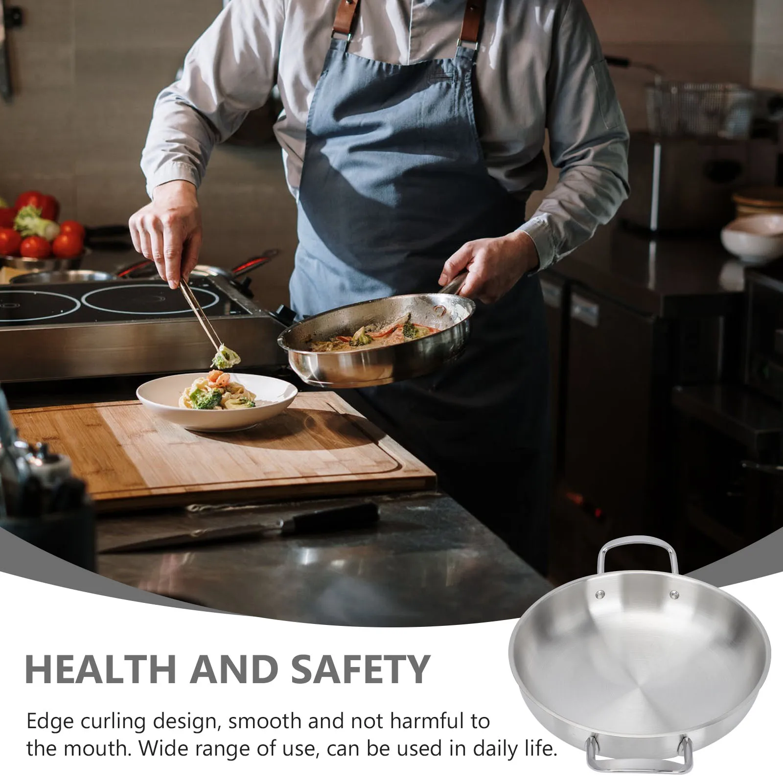 

Stainless Steel Soup Pot 26CM Binaural Multi Functional Noodle Pot Suitable Induction Gas Cookers Even Heat Energy
