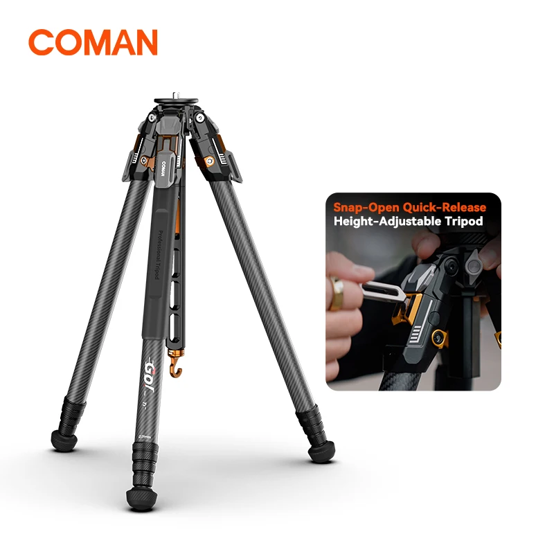 

COMAN T1 One Click Travel Carbon Fiber Tripod One Click Quick Release Panoramic Gimbal Video Head For DSLR Camera Manfrotto DJI