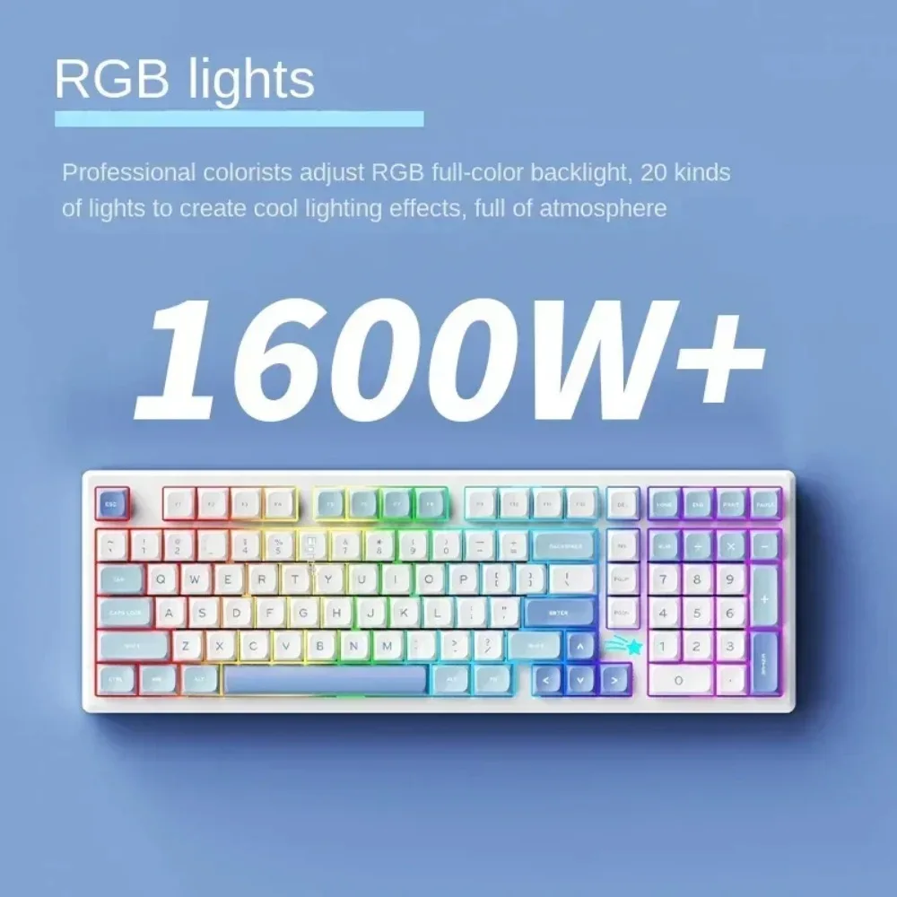 Imagem -04 - Vter Galaxy100 Liga de Alumínio Teclado Mecânico 100 Layout Rgb Junta Suporte Eixo Personalizado Troca Quente com Fio sem Fio Escritório Diy