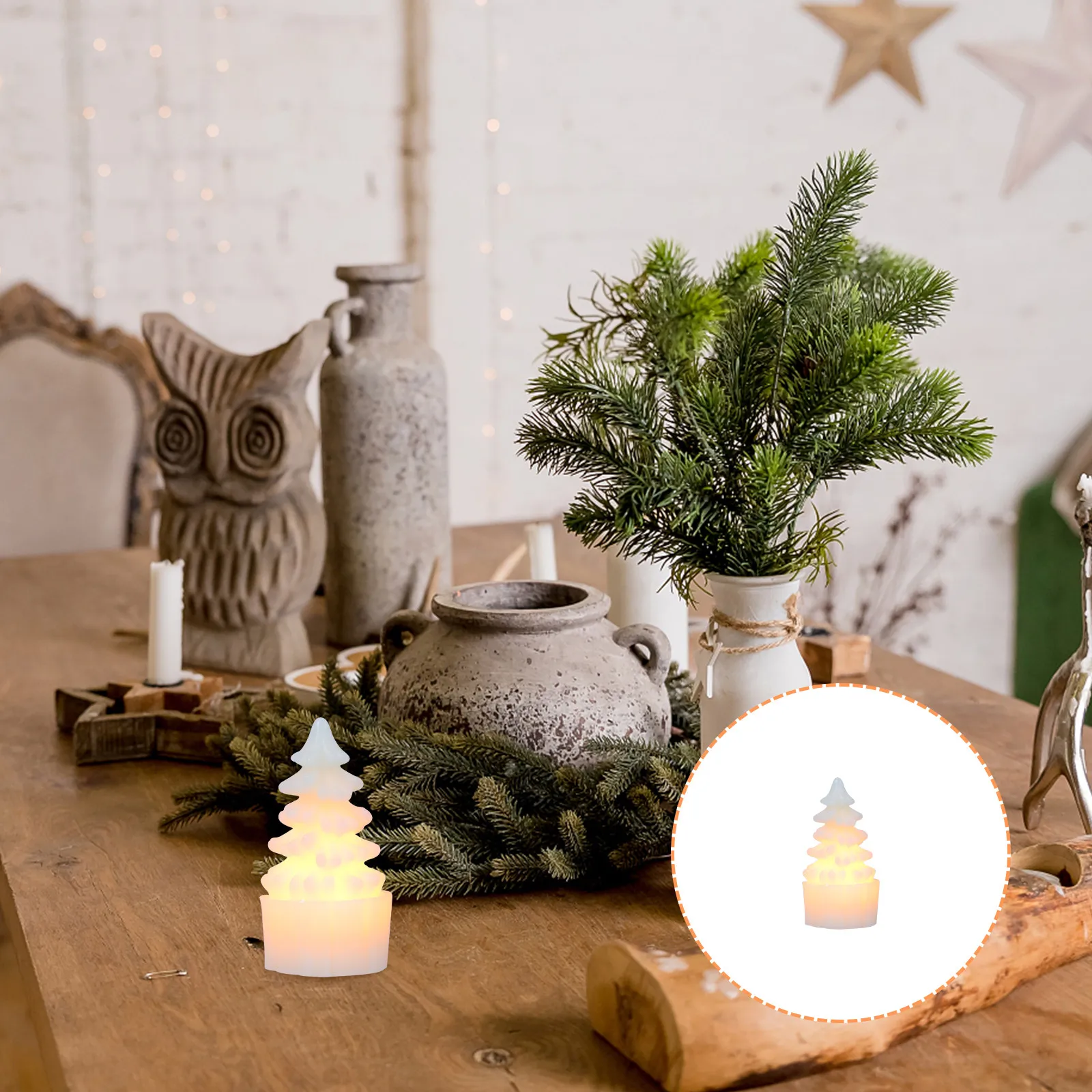 1Pcs LED Lamp Xmas Tree Style Desktop Lighting Decor Festive Christmas Decoration Lamps Table Ornaments Xmas Home Lamp