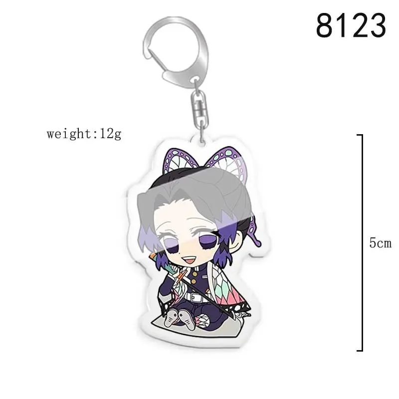 Anime Figure Kamado Tanjirou Kamado Nezuko Agatsuma Zenitsu Key Ring Transparent Acrylic Key Chain Model Plate Decor Collection