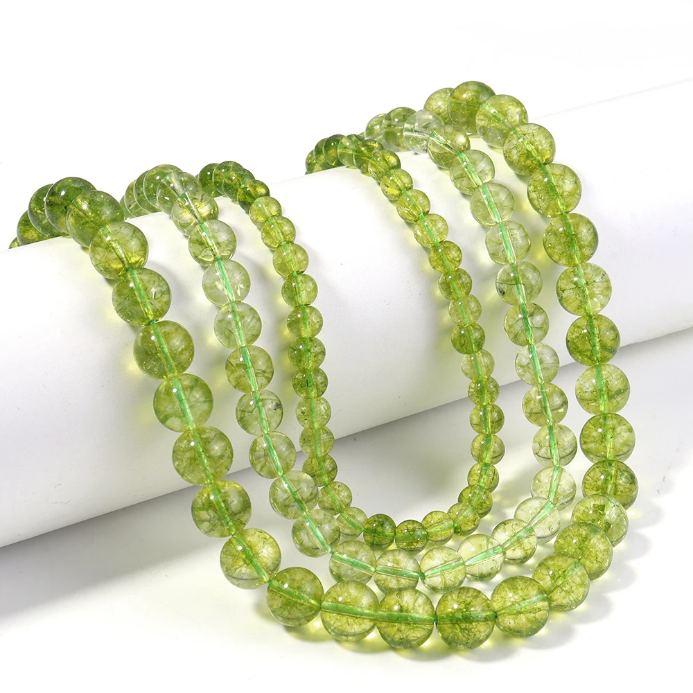 1 Strand Olive Green Crystal Beads Round Loose Spacers Glass Bead for DIY Jewelry Making Bracelet Necklace Accessories Wholesale