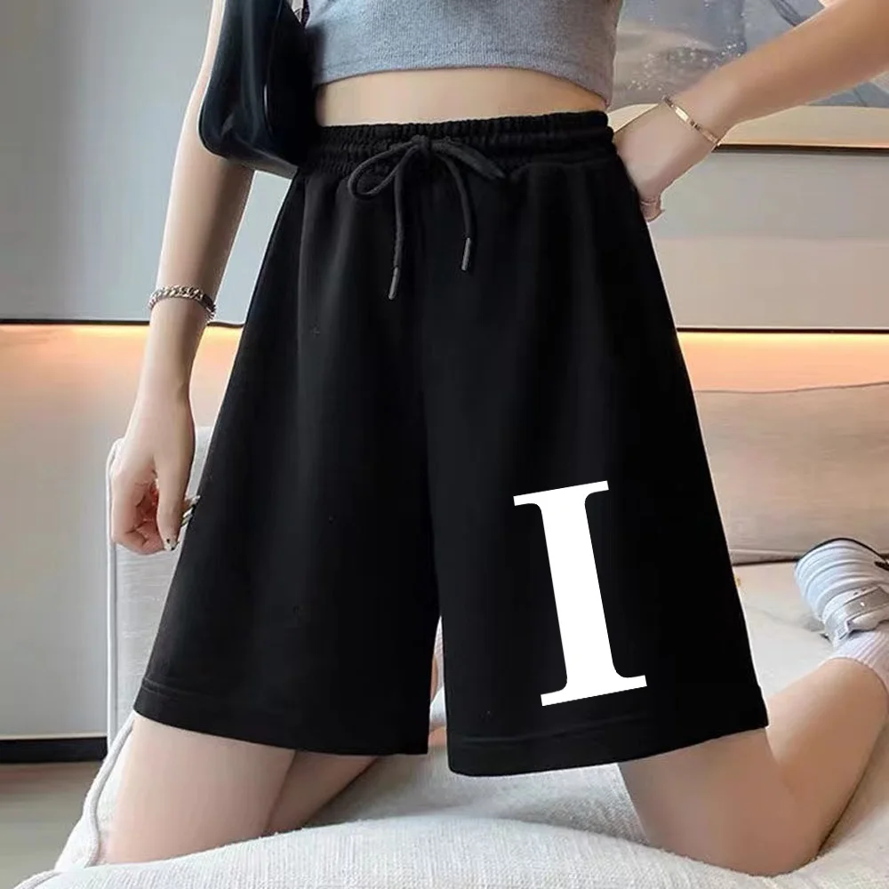 Damesmode shorts losse student cropped broek mode 26-letter serie gedrukt harajuku persoonlijkheid straat shorts