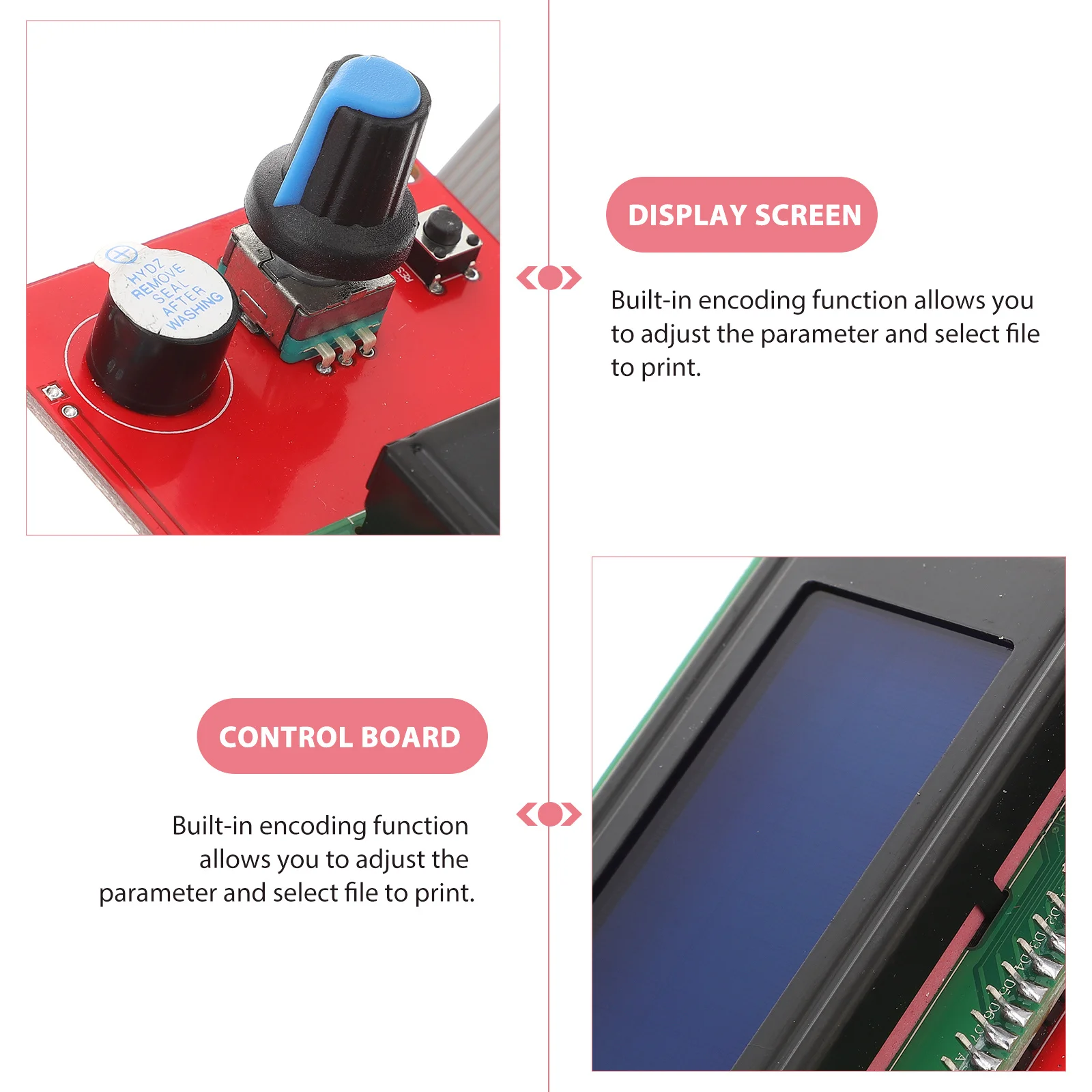 

2004 Lcd Control Screen For 3D Printer Ramps Controller Module Built-In Encoder 5 Button Menu Adjustment Display Accessory