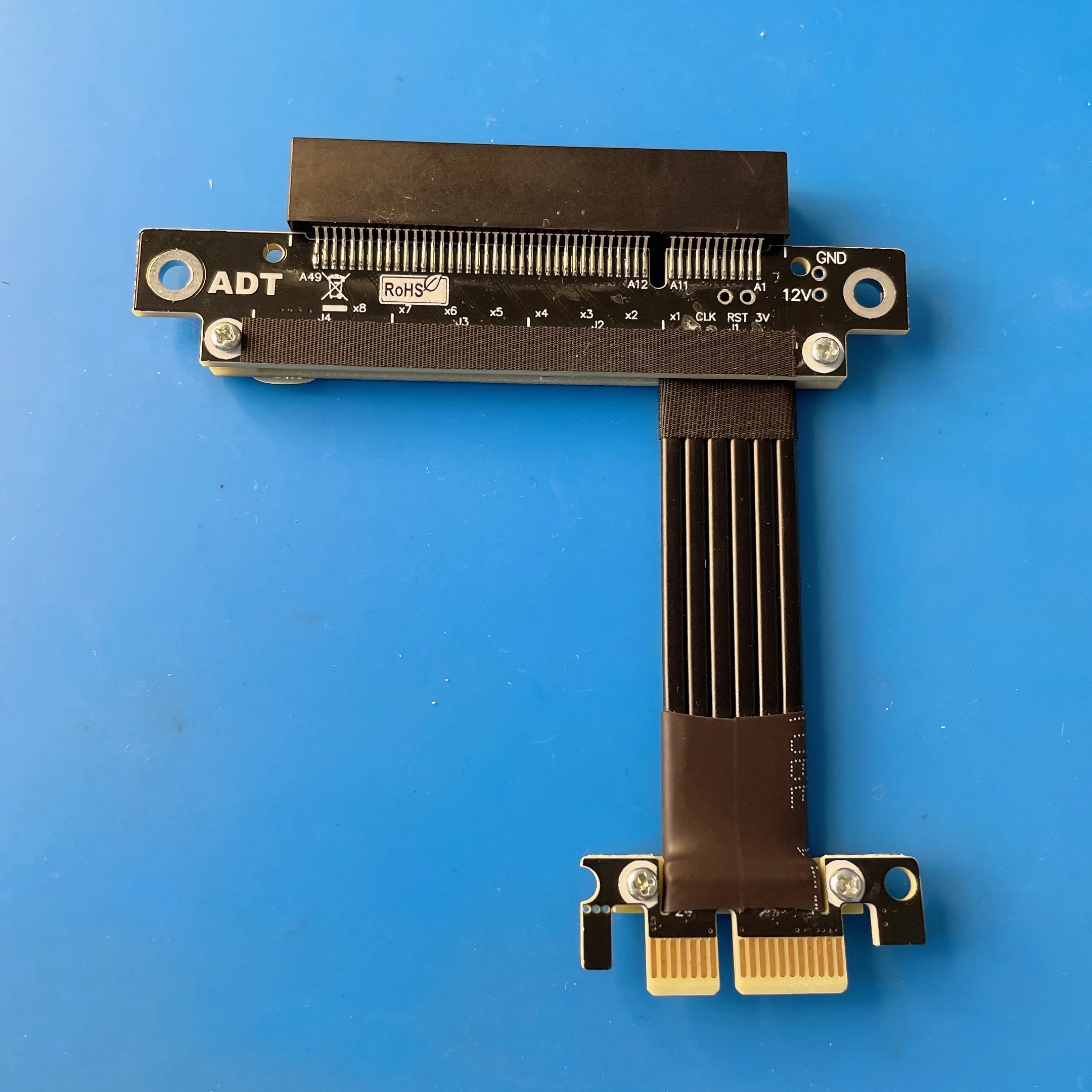 Riser Gen4 PCI Express 4.0 X1 To X8 Slot Turn Angled Graphics GPU Extension Cable for PCIe X8 NVMe SSD,LAN, Network, Video Cards