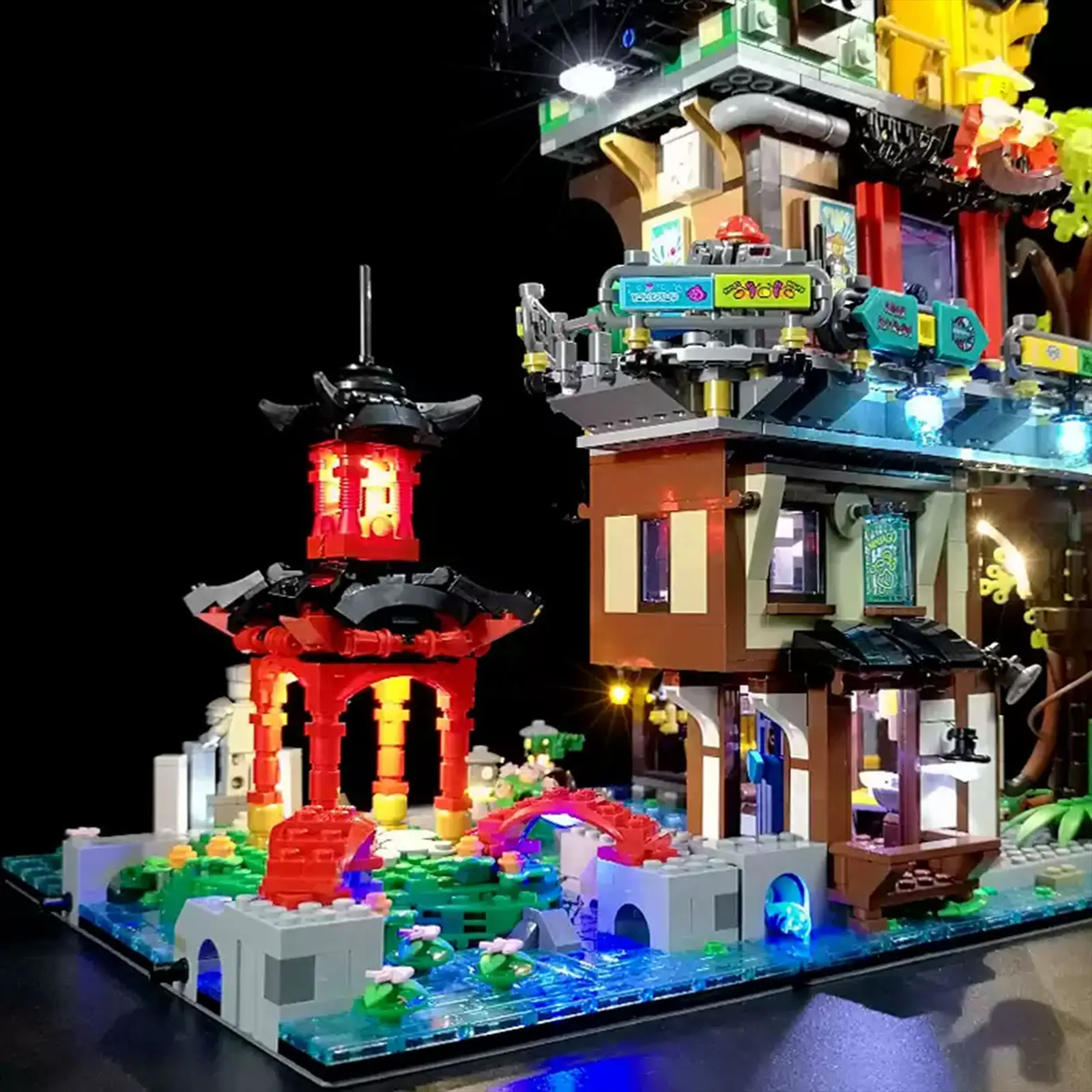 BRIXSPARK LED-Lichtset für Lego 71741, USB-DIY-Lichtset für Lego Ninja Garden MOC-Bausteine, Steine nicht im Lieferumfang enthalten