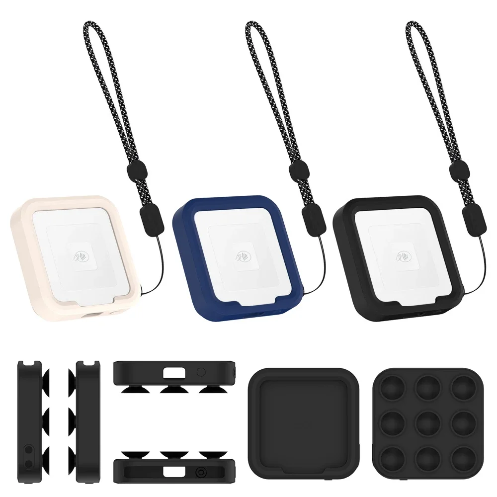 Protective Cases Square Reader Forcontactless and Chip 2nd Generation Soft Silicone Anti-Scratch Shockproof Cover with Lanyard