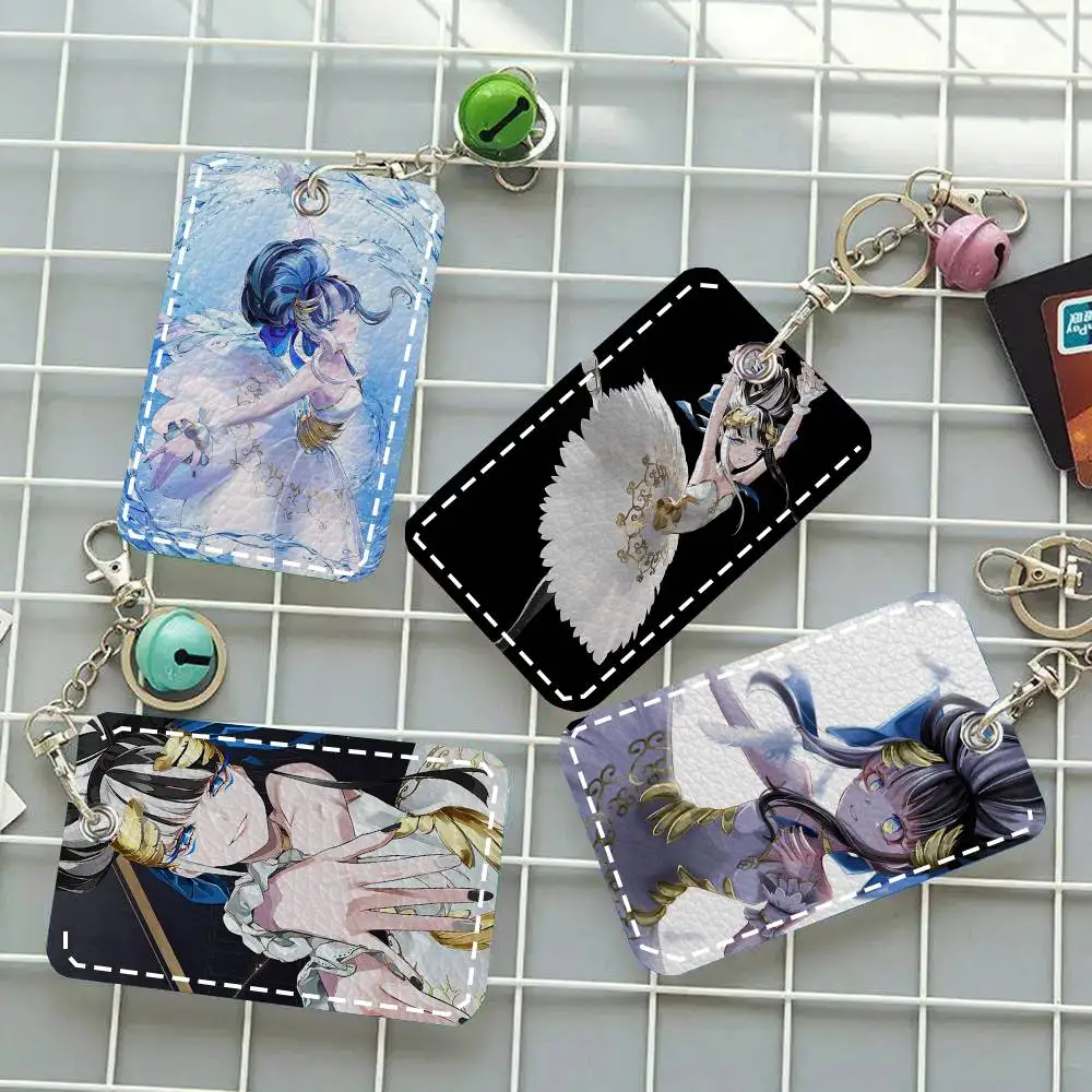 Takt Op Anime Swan Lake Card Case Keychain Access Card Bag Key Tag Ring Leather Card Holder Key Ring Access