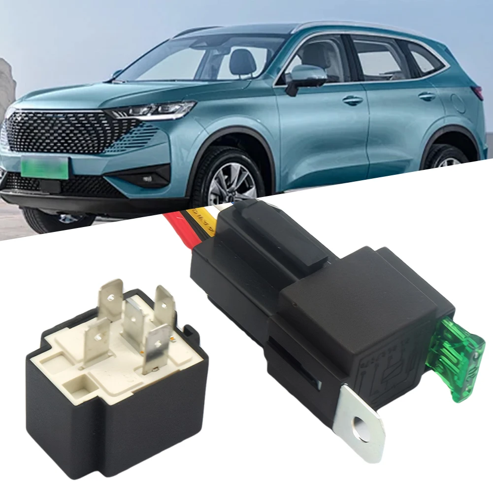 12V DC 4 Pin 5 Pin Car Automotive Fused Relay with Holder Socket Copper Terminal Auto Relay On/Off Fused Relay