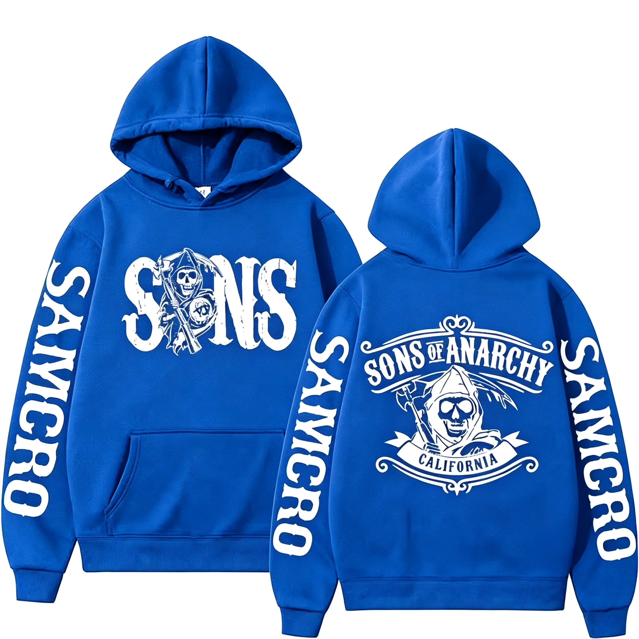 2026 Sons of Anarchy Doppelseitiger Grafik-Hoodie Herren Kapuzenpullover Sweatshirt Herren Damen Modisches Design Pullover Herren Fleece-Hoodies – Detail 9