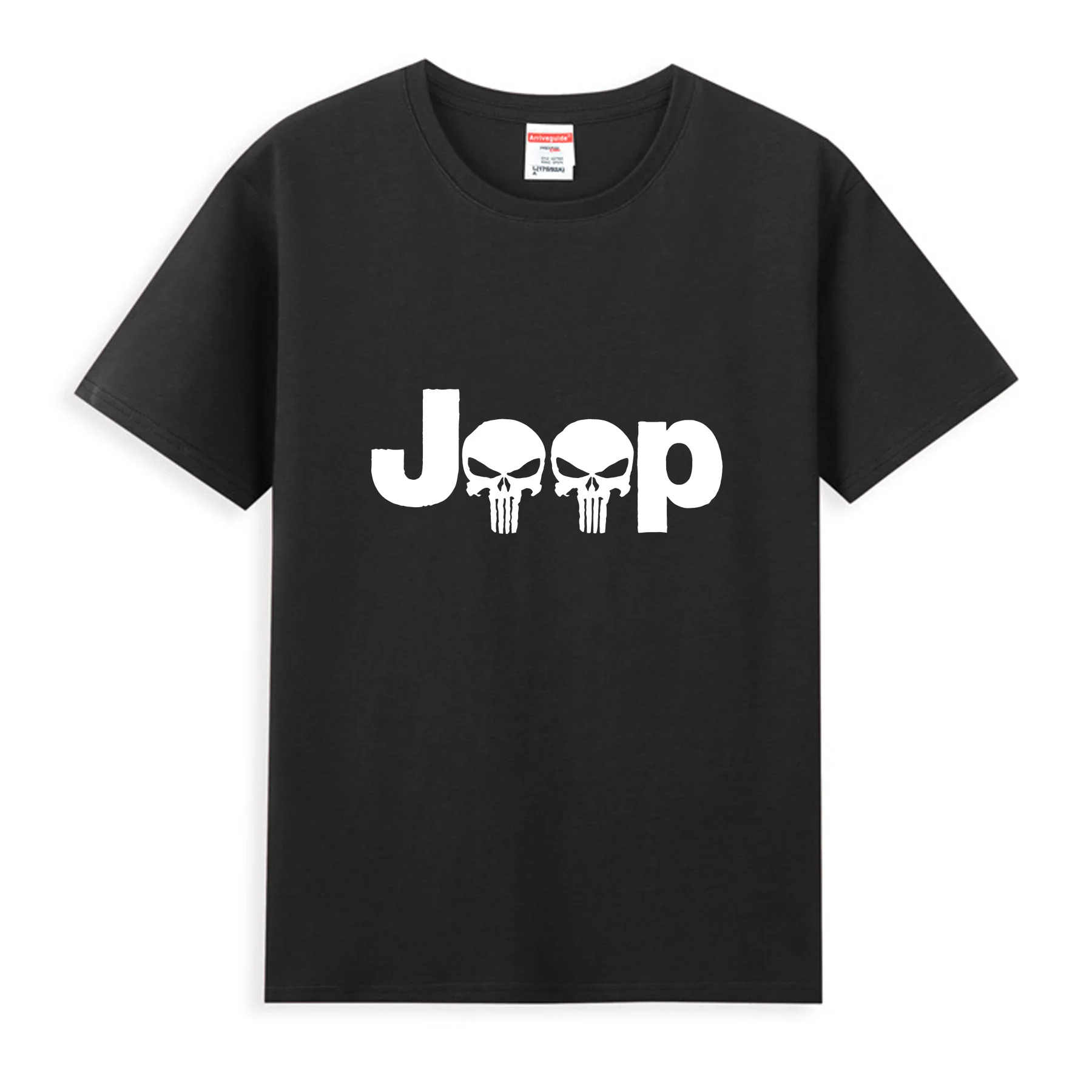 2024 Men T Shirt Casual Jeeps Logo with Punisher Skull T-shirt Graphic Oversized Breathable Comfortable Streetwear S-3XL