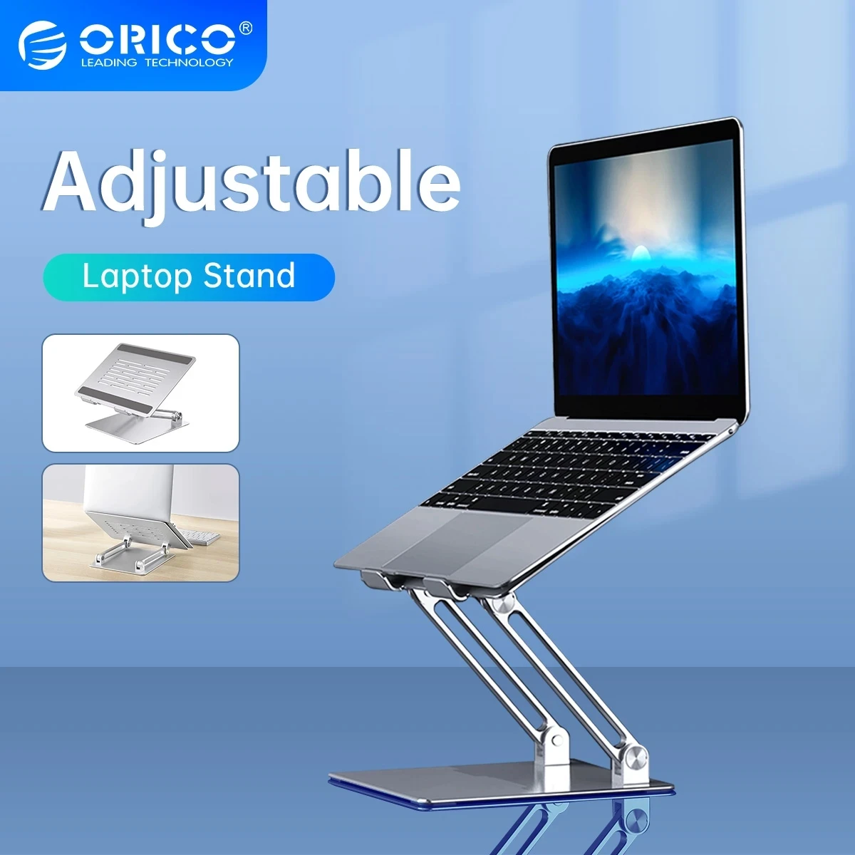 

ORICO Adjustable Laptop Stand Riser Aluminum Foldable Computer Stand Portable Cooling Notebook Holder for MacBook Dell （SE-SC31）