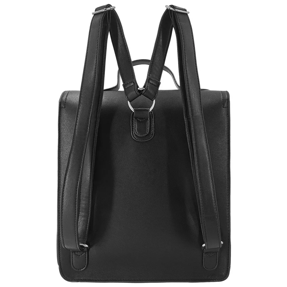Film Mercoledì Zaino in pelle PU nera Zaino da donna casual vintage Zaino da studentessa di moda di grande capacità